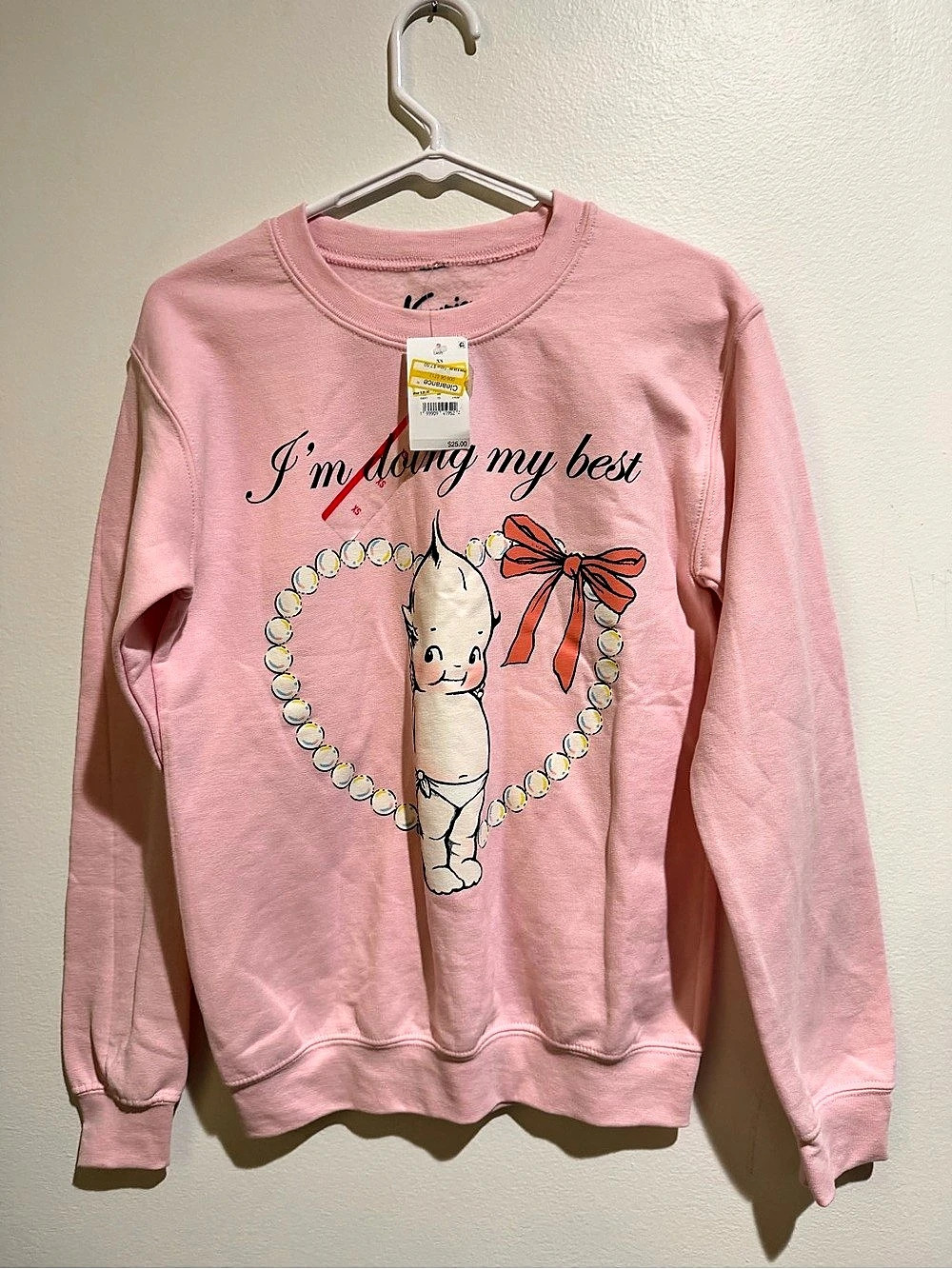 Cowpie Graphic Sweatshirt in Pink Size XS NWT